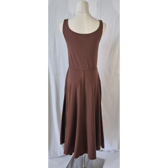 Quince Tencel Jersey Fit And Flare Brown Midi Dress M - Picture 6 of 7